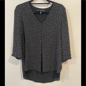 White House Black Market Polka Dot 3/4 Sleeve Blouse